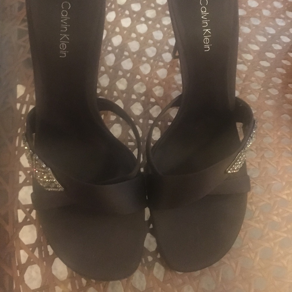 Calvin Klein black satin dress shoes